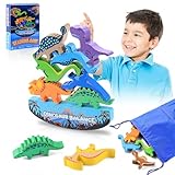Dinosaurier Stapelspielzeug aus Holz, Dinosaurier Balance Spiel, Schaukelstapel Balance Spiel, Balance Game für Kinder und Erwachsene, Bausteine, Intelligenz, Pädagogisches Geschenk