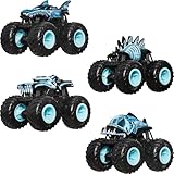 Hot Wheels Monster Trucks, 4er-Pack Spielzeug-Trucks im Maßstab 1:64, 4er Set Röntgenfahrzeuge, Riesenräder, Lieblingscharaktere & coole Designs