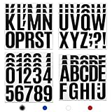 13 Blatt Buchstaben und Zahlen Aufkleber groß 10cm Vinyl klebrig wasserfest Adressschild Buchstaben Zahlen-Aufkleber Etiketten für Bastelarbeiten Schilder Poster Fenster (Schwarz)