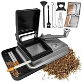 Zigarettenstopfmaschine – Manuelle Stopfmaschine für Zigaretten mit 8mm Durchmesser – Hochwertige Tabak Stopfgerät aus Metall – Einfach zu bedienen – Perfekt für selbstgemachte Zigaretten (Silber)