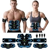 PQETBV Elektrisch Muskelstimulationsgeräte, EMS-Muskeltrainers, 6 Modi & 19 Intensitäten, EMS Elektrische Muskelstimulation Ganzkörper ABS, Bauch, Arm, Bein
