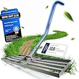 GREEN Spark Rasenrakel [Ergonomisch] mit Klicksystem | 80x30cm | für perfekt Ebene Rasenflächen | Rakel für Rasen Nivellierrechen zum Rasen sanden Rasen Rakel Lawn Leveling Rake Rasenrakel mit Stiel