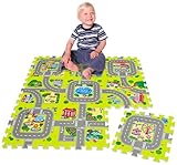 LittleTom 9 Teile Puzzlematte Straße für Kinder - 30x30 Indoor & Outdoor - Spielzeug Autostrasse Puzzle - Spielteppich Straße Spielmatte Auto Kinderteppich Puzzlematte - Spielstraße für Autos Kinder