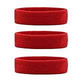 HANERDUN Sport Stirnband Damen Herren Schweißbänder Kopf Stirn Frottee Kopfband Sport für Laufen Fahrrad Joggen Tennis Fußball