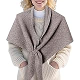 Schal für Damen, weicher Schal, Wickelschal für Damen | Einfarbiges -Halsbedeckungszubehör für Abend, Reisen, , Hochzeit, Büro, Herbst, Weihnachten, Farbe: Mokka, riferimento alla