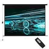 INMOZATA Motor Leinwand Beamer Elektrisch 293cm, Bild 266 x 149 cm(120 Zoll), Format 16:9, Fernbedienung, Deckenmontage & Wandmontage Projektor Leinwand für Heimkino Büro Schule Präsentationen-Schwarz