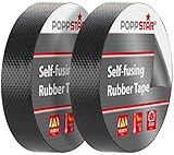 POPPSTAR 2x selbstverschweißendes Universal Isolierband und Dichtungsband, LxBxH 5m x 19mm x 0,76mm, schwarz
