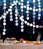 78 Ft Papier Girlande Glitzer Runde, 6 Stück 4m Hängende Iridescent Runde Garland, Bunt Glitzer Papier Circle Dots Garland, Glitzer Bunt, für Party Deko, Girlande Geburtstag, Hochzeitsdeko