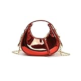 XFLSDHGD Lederkupplungen Geldbörse, Metallic PU Crossbody Tasche Y2K Geldbörse Abend Handtaschen für Frauen -Hochzeitsfeier