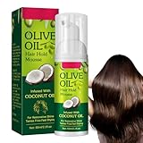 Organic Root Stimulator Olivenöl Satz Mousse, Haarstyling Moussemit Olivenöl, 60ml