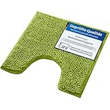 WohnDirect Badematte 45x45cm MIT WC Ausschnitt | Grün - rutschfest & Waschbar - Badezimmerteppich zum Set kombinierbar, Badvorleger, WC Garnitur, Badteppich