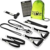 PREMIUM Schlingentrainer, Made in Germany, geprüft & zertifiziert, Slingtrainer Krafttraining Set für zuhause und außen mit Türanker, Poster, Trainingsplan, Befestigungsschlaufe, 10 Jahre Garantie