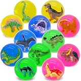 Hommeiily 24 Stück Flummis für Kinder 42mm, Dinosaurier flummi gross, Hüpfbälle und Kindergeburtstag Gummibälle Gastgeschenke