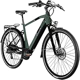 ZÜNDAPP Ebike Herren 28 Zoll Trekkingfahrrad | E Bike 8 Gänge 175-195 cm Elektro Fahrrad | E-Bike Elektrofahrrad mit hydraulischen Scheibenbremsen | Z810 (dunkelgrün metallic, 52 cm)