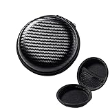 Mini Kopfhörer Tasche, Kopfhörer Aufbewahrung, Headset Aufbewahrung Ohrhörer Schutztasche mit Kohlefaser Aussehen, für In Ear Earphones, MP3 Player, iPod Nano, Schlüssel, U Festplatte - Schwarz