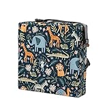 Chickwin Sitzerhöhung Stuhl Kind, Waschbar Baby Tragbar Sitzkissen Kinder Tragbares Boostersitze Verstellbar Zerlegbar Kleinkind Sitzerhöhung Kissen für Esstisch Reise (32x32x8cm,Tierpark)