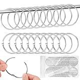 40 Stück Vorhangringe Metall, 50mm Gardinenringe zum Öffnen, Duschvorhang Ringe, Vorhang Hängend Ringe für Duschvorhänge und Gardinenstangen Buchringe, für Schlafzimmer, Badezimmer(Silber)