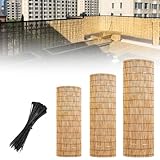 Schilfrohrmatte Balkon Sichtschutz Zaun 50-165cm Bambus Natürlicher Zaun Windschutz Schilfmatte Sonnenschutz Garten Sichtschutz Für Die Terrasse Im Hinterhof, Trennwand, Sichtschutz