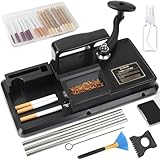 Zigarettenstopfmaschine Stopfmaschine für Zigaretten Tabak Stopfgerät Zigarettenstopfer Zigarettenmaschine Zigarettenrollmaschine Zigaretteninjektor Dual Rail Design Manuelle Rollmaschine (Black)