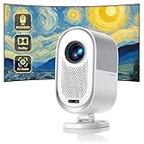 Beamer 4K【AI Auto/Dolby Audio DTS】 30000Lumen FHD 1080P Beamer 4K Unterstützt Autofokus/Trapezkorrektur AutoHindernisvermeidung,Smart WiFi6 Bluetooth HDR10+ Heimkino Projektor Mit Drehbarem Halterung