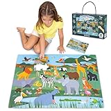 XXL Puzzle 48 Teile Kinder - BONNYCO | Floor Puzzle Dschungeltiere | Bodenpuzzle Kinder Geschenke für Jungs Mädchen | Puzzel Große Teile XXL Kinderspielzeug 2 3 4 5 6 7 8 Jahre Geburtstag Weihnachten