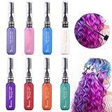 8 Farben Temporäre Haarkreide Kamm, Haarkreide für Mädchen Kinder, Haarmascara für kinder,Temporär Haarfarbe Färben für Halloween, Frauen Fasching, Cosplay, Party, Weihnachten, Geburtstag