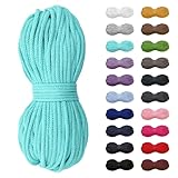 Slantastoffe 5m Baumwollkordel 5mm, Kordel, Schnur, Turnbeutel, 21 Farben (Helltürkis)