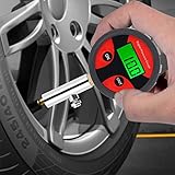 Digitales Manometer für 0–200 Psi mit Reifenventil und Kappen Zum Einfachen Testen und Ablesen.