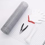 BOAOTX Hasendraht Hühnerzaun Verzinkt, 0.4 x 5m Maschendraht Feinmaschig, Kaninchendraht Drahtgitter, Leichter Drahtgeflecht für Heimwerker und Heimdekore