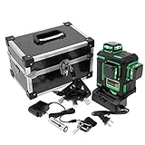 Green Beam 3D selbstnivellierend 3x360 Cross Line Drei-Ebenen-Laserebene （mit 360 ° drehbarer Basis）(green100-240V US Plug)