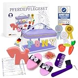 HIMMELSKRAFT® Hobby Horse Zubehör – Echtes Pferdepflegeset & Putztasche für Kinder – Mit Bürsten, Hufkratzer, Schleifen – Geschenk für Pferde Mädchen, Hobby Horsing & Steckenpferd