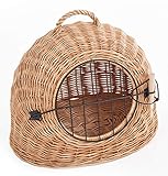 Tigana - Korbhöhle Transportkorb Transporthöhle Katzenhöhle aus Weide 45 cm Natur (ohne Kissen)