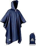 flintronic Wasserdichter Regenponcho, Unisex, Leichter regenschutz Regencape, 3 in 1 wiederverwendbarer Regenmantel für Fahrrad Wandern, Camping, Angeln- Herren & Damen, Blau, 17-18