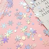 GoldRock Schneeflocken Deko Konfetti,Streudeko Weihnachten Deko,Glitzer Weihnachtsdeko Confetti,Frozen Geburtstagsdeko,Schneeflocke Tischdeko für Einschulung,Hochzeit,Geburtstag, Neues Jahr,Christmas