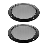 HOMSFOU 2 Stück Lautsprecher Netzabdeckungen Schwarze Schutzgitter aus Robustem Langlebige Lautsprechergrills für Subwoofer und Boxen Verschleißfest und Formstabil