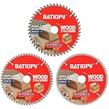 BATIOPV Kreissägeblatt 210 x 30 mm (48/60/100 Zähne) 3-teilig (für Holz, Spanplatten, Sperrholz, Hartholz, usw.) Kompatibel mit Dewalt Makita Bosch einhell, Sägeblätter für Holzschnitte