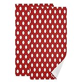 Quteprint Handtücher für Badezimmer, 2er-Set, Küchentücher, superweich, Waschlappen, saugfähig, Badetuch für Strand, Fitnessstudio, Spa, 36 x 71 cm, Rot