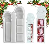 laxreheye Weihnachts-Silikonformen für Kunstharz, Weihnachtsdesign, Fondantformen, für Schokolade, Zuckerguss, Küchendekoration, Handwerk