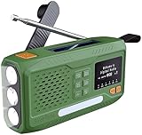 infactory Mobiles DAB+-Kurbelradio mit EWF, Solarpanel, LED, Versandrückläufer