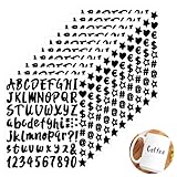 Cobee 810Stücke Buchstaben Aufkleber,10 Blätter Klebebuchstaben Wetterfest Buchstaben Selbstklebend 2x2.8cm Hausnummer Aufkleber Alphabet Aufkleber Buchstaben Zum Aufkleben Für Diy Scrapbook (Schwarz)