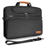 DOMISO 15-15,6 Zoll Wasserdicht Laptop Tasche Aktentasche Schultertasche Notebooktasche für 15.6' Lenovo IdeaPad ThinkPad/HP Pavilion 15 ENVY 15 / Dell XPS 15 / Apple/Asus, Schwarz