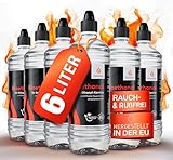 flammtal - Bioethanol für Tischkamin [6x1 Liter] und Standkamin - Rußfreies Bio Ethanol Indoor & Outdoor - Nachhaltiges Bioethanol für perfektes Flammenbild - Mit Dosieröffnung und hoher Wärmeabgabe