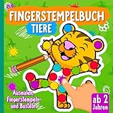 Fingerstempelbuch ab 2 Jahren: 50 tierisch tolle Motive zum Fingerstempeln, Malen und Basteln - Fingerfarben Stempelbuch für Mädchen und Jungen mit ... Fingerstempel Buch und Bastelbuch für Kinder
