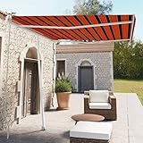 SPRANDOM Standmarkise Einziehbar Handbetrieben 300x250 cm Orange/Braun