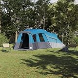 Tidyard Zelt Blau Groß Polyester Wasserdichtes Campingzelt Gruppenzelt für Camping Festival