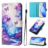 Handyhülle für Moto Edge 40 NeoHülle, Flip Lederhülle Stylische Tasche Flip Case Handytasche Magnet Klapphülle Kartenfach Schutzhülle für Moto Edge 40 Neo,Traumtal