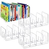 Lawei 4 Stück Acryl-Aktensortierer Transparente Tisch-Prospektständer Flyerständer/Prospekthalter, Dicker Büro-Aufbewahrungsständer für Bücher, Umschläge, Post, Dokumente, Notebook, Ordner