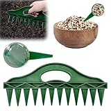 ARTGUTS 2 Set Sämaschine, Sämaschine Pflanzhilfe mit 12 Löchern, Garten Handpflanzer Säwerkzeug, Garten Saatgut Spender, Handsämaschine Pflanzhilfe für Gartenbau Aussaat Bodenlockern im Garten