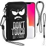 Handytasche für Smartphones, Universelle Neopren Handy Hülle, 7' Handy Tasche Hülle Cover Case Schutzhülle mit Karabiner Umhängeband für iPhone 15 16 Samsung, Geschenk für Männer Frauen, 18,5x10cm