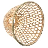 OSALADI Lampenschirm aus Bambus Solarleuchten für den Garten LED Lichter Lüfter büro dekoration office decoration hängender Lampenschirm gewebter Pendelleuchtenschirm Bambus weben
